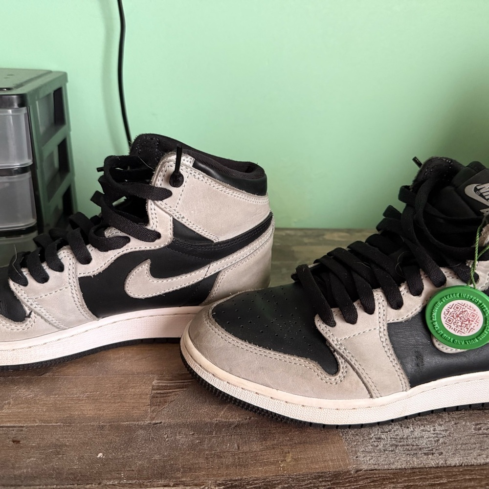 Jordan 1s Kids Black and Gray High-Top Sneakers